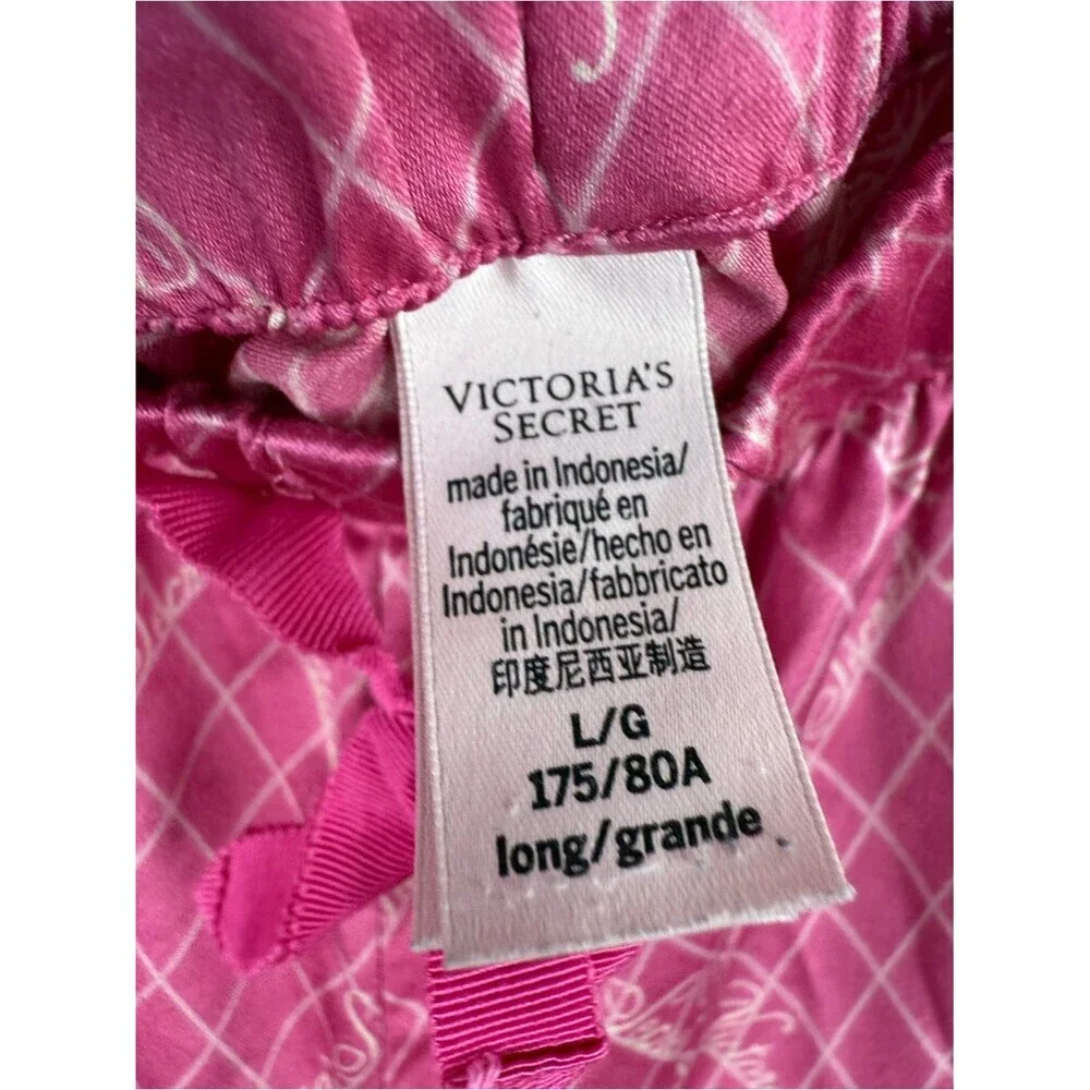Victoria's Secret pants shiny Pink Patterned Satin Pajama Pants